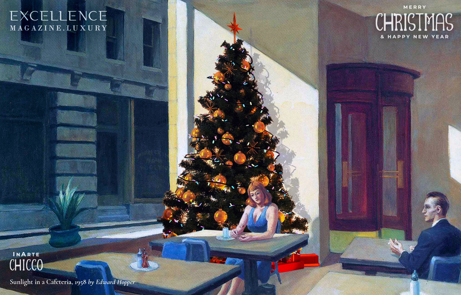 #inArteChicco - Rubrica d'arte Carmine Sabbatella - Sunlight in a Cafeteria, 1958 by Edward Hopper