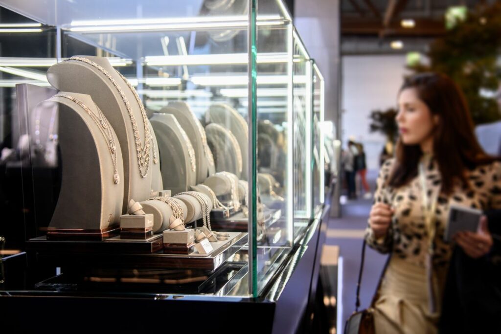 jewelry on display at Vicenzaoro